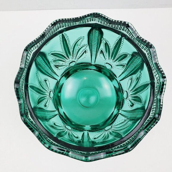 Fenton Candy Jar Vintage Spruce Green Cactus Art Glass Lidded 1995 Holidays 6+" - Picture 5 of 14